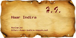 Haar Indira névjegykártya